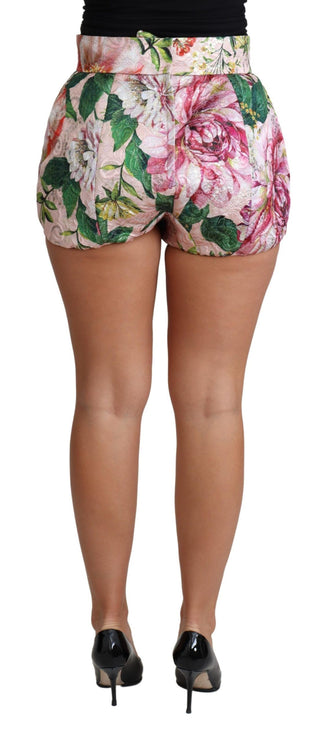 Chique roze bloemenhoge taille hot pants