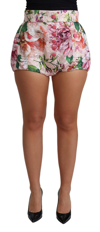 Chique roze bloemenhoge taille hot pants