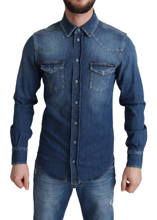 Elegant denim lange mouw casual shirt