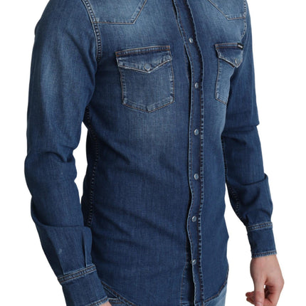 Elegant denim lange mouw casual shirt