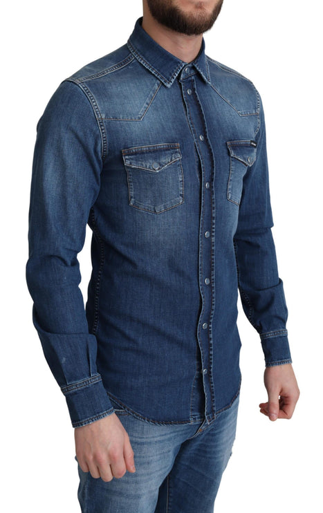 Elegant denim lange mouw casual shirt