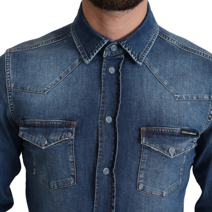 Elegant denim lange mouw casual shirt