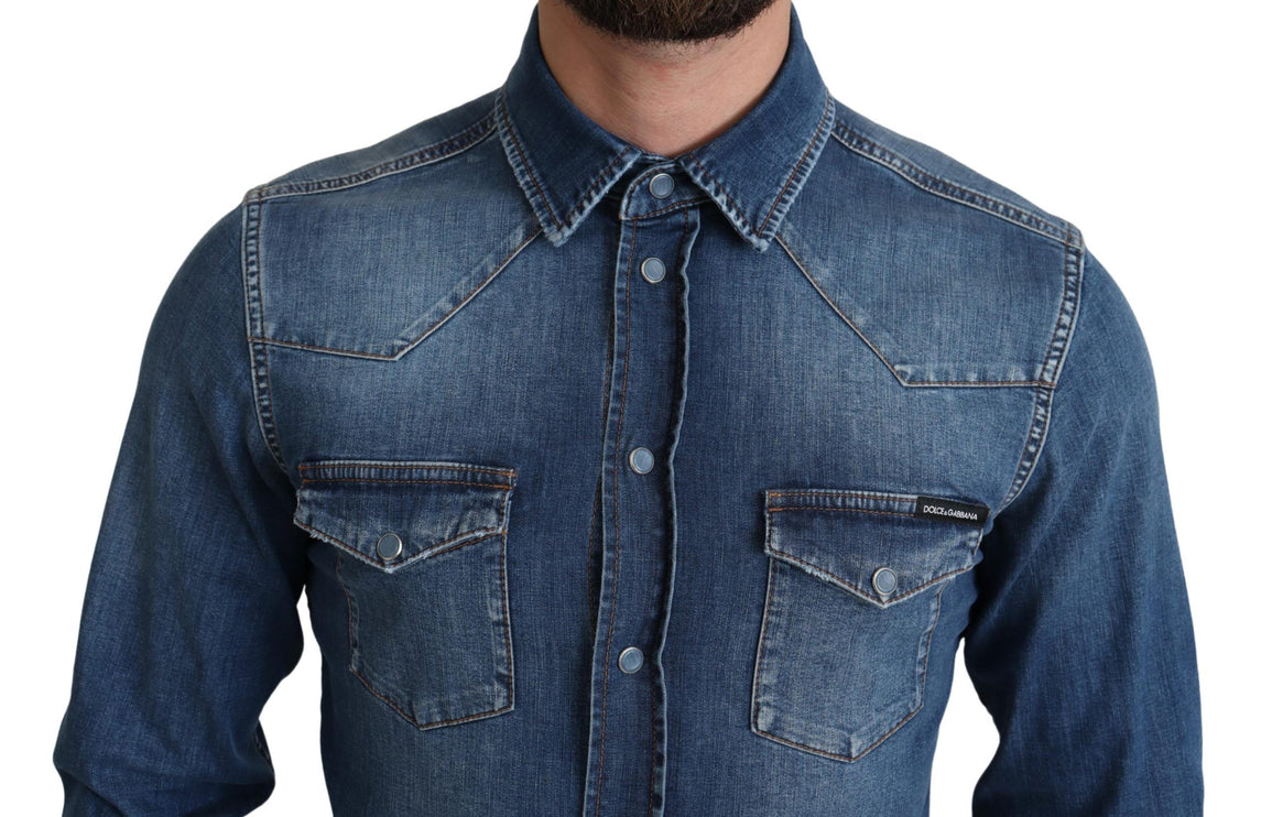 Elegant denim lange mouw casual shirt