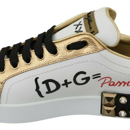 Eleganti sneaker in pelle floreale con paillettes