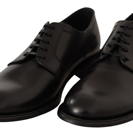 Elegant Black Leather Formal Derby Shoes