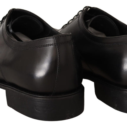 Elegant Black Leather Formal Derby Shoes