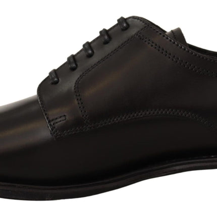 Elegant Black Leather Formal Derby Shoes