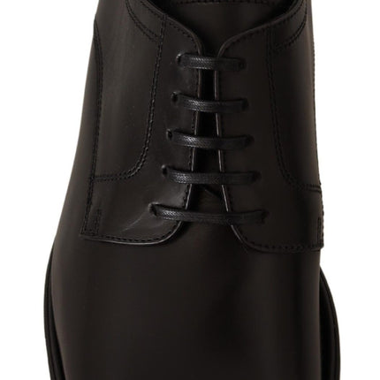 Elegant Black Leather Formal Derby Shoes