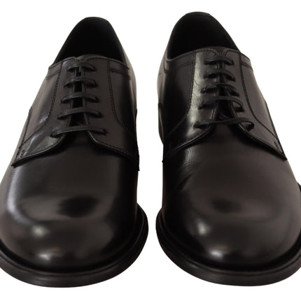 Elegant Black Leather Formal Derby Shoes