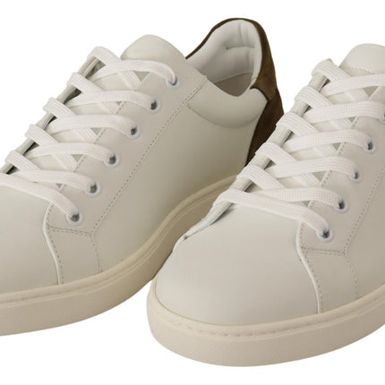 Zapatillas de deporte de cuero blanco elegantes para hombres