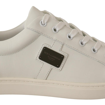 Zapatillas de deporte de cuero blanco elegantes para hombres