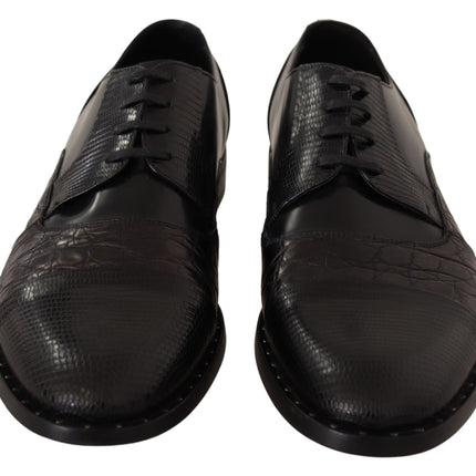 Elegante Derby Black Derby Oxford Wingtips