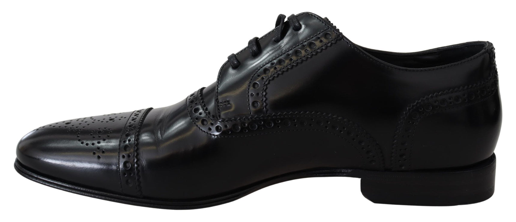 Elegant Black Leather Formal Derby Shoes