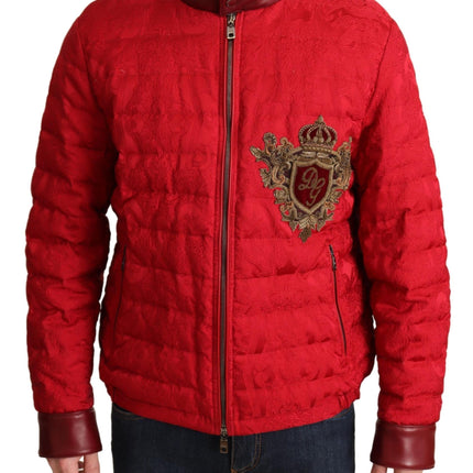 Veste de créateurs de bombardiers rouges et dorés