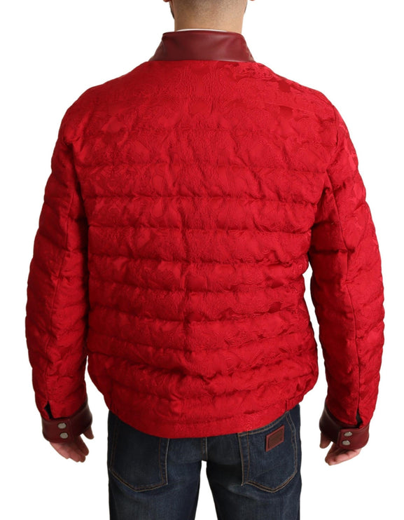 Veste de créateurs de bombardiers rouges et dorés