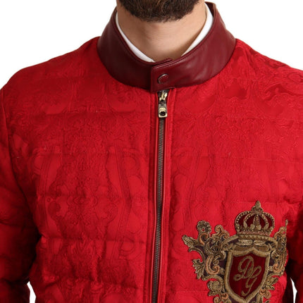 Veste de créateurs de bombardiers rouges et dorés