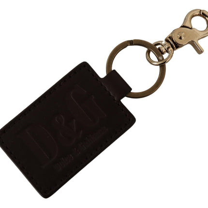 Elegante unisex lederen sleutelhanger met gouden detail