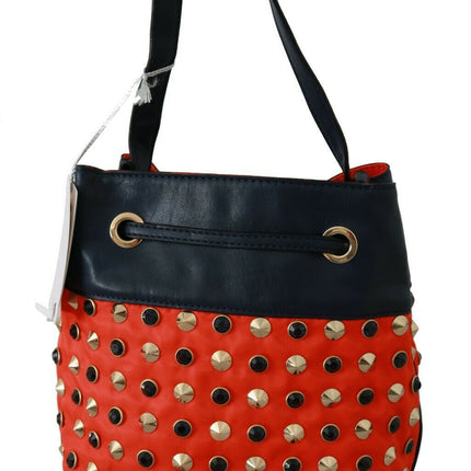 Chic Red Shoulder Tote with Leather Strap