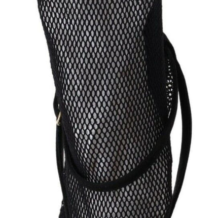 Sandales de stiletto en maille noire chic