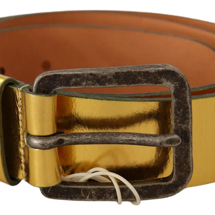 Elegant Gold Genuine Leather Men's Belt