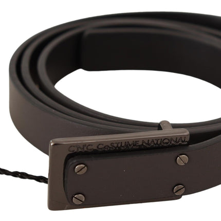 Elegant Leather Belt with Metal Buckle