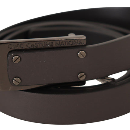 Elegant Leather Belt with Metal Buckle