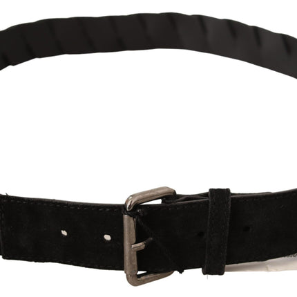 Elegant Black Waist Belt with Metal Buckle