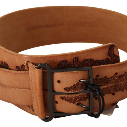 Ceinture de cuir authentique à double boucle chic