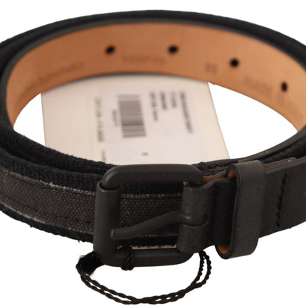 Ceinture en cuir noir classique avec fixation de boucle