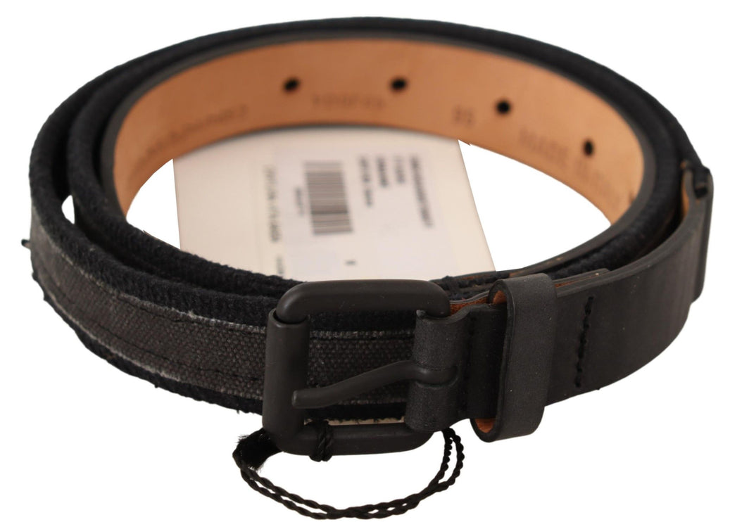 Ceinture en cuir noir classique avec fixation de boucle