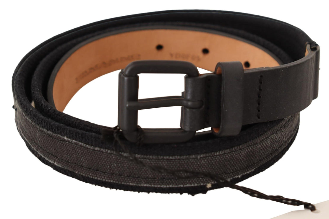 Ceinture en cuir noir classique avec fixation de boucle