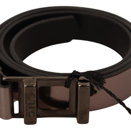 Ceinture en cuir métallique rose chic avec boucle en bronze