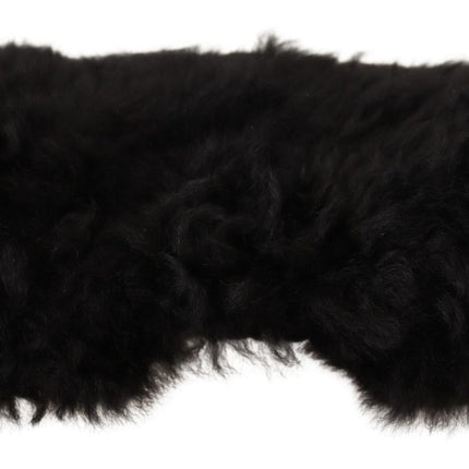 Elegante zwarte kasjmier alpaca bontmuts