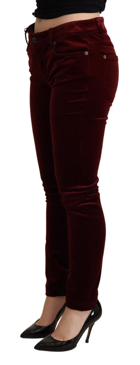 Pantalon skinny rouge bordeaux exquis