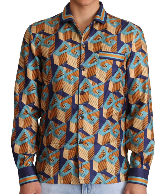 Elegant Silk Casual Shirt met DG -logo