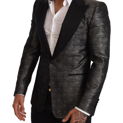 Blazer Slim Fit Metallic Grey Jacquard