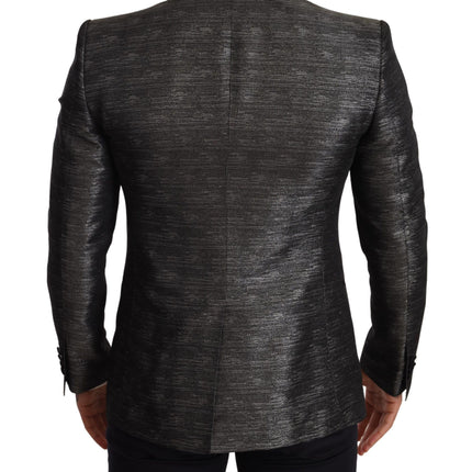 Blazer Slim Fit Metallic Grey Jacquard