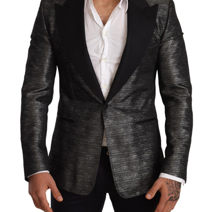 Blazer Slim Fit Metallic Grey Jacquard