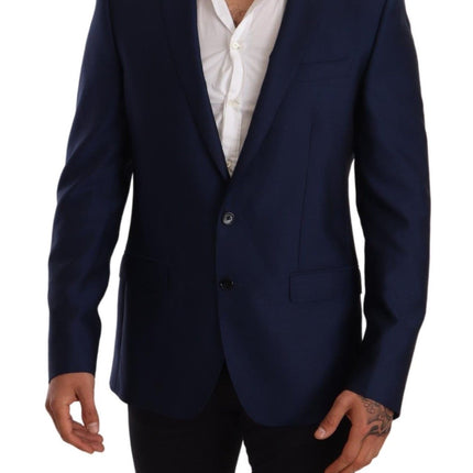 Élégant blazer martini en laine bleu vierge