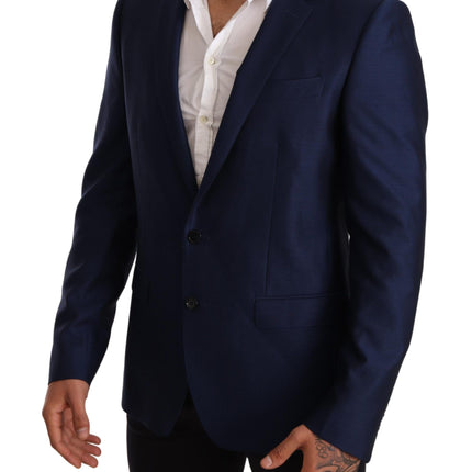 Élégant blazer martini en laine bleu vierge