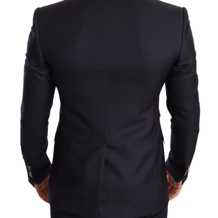 Elegant Navy Cashmere Silk Blend Blazer