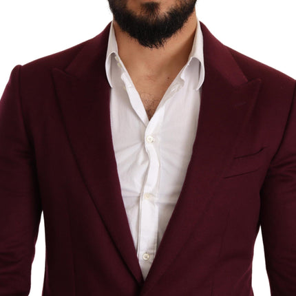 Élégant blazer marron bordeaux en cachemire