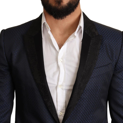 Élégant blazer martini slim fit bleu