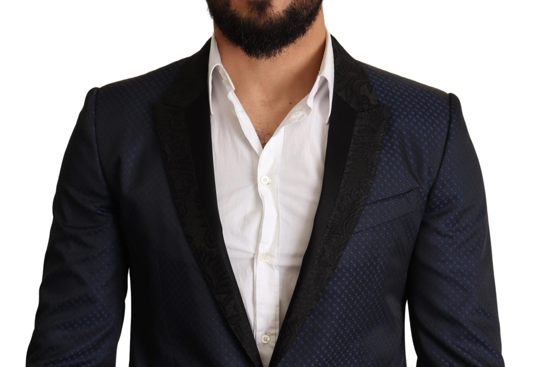 Élégant blazer martini slim fit bleu