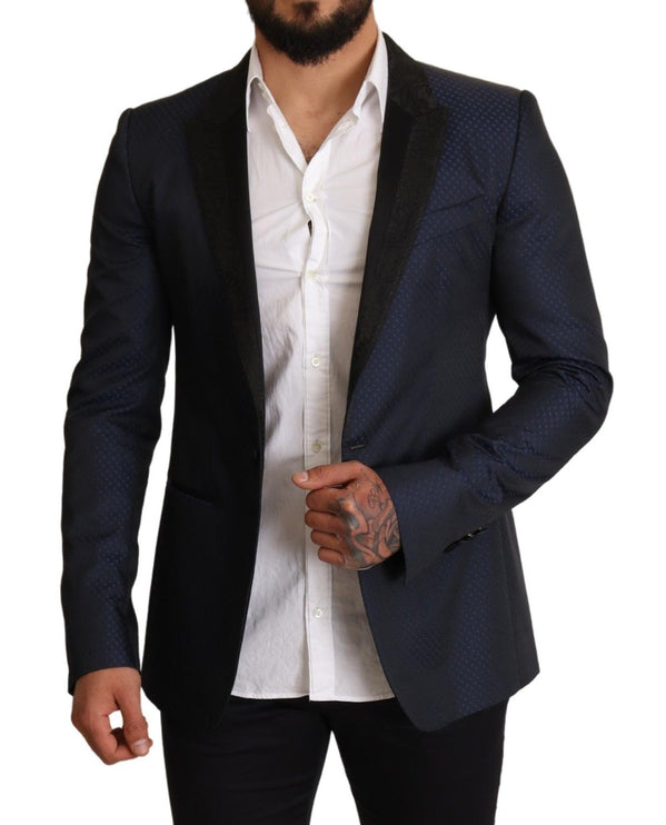 Élégant blazer martini slim fit bleu