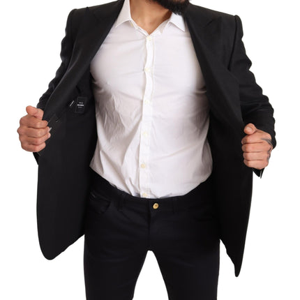 Elegant Slim Fit Black Linen Blazer