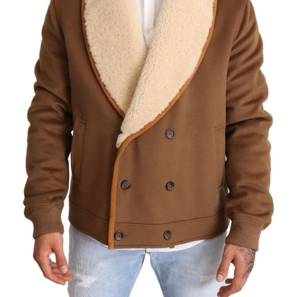 Elegant Double-Breasted Shearling Veste