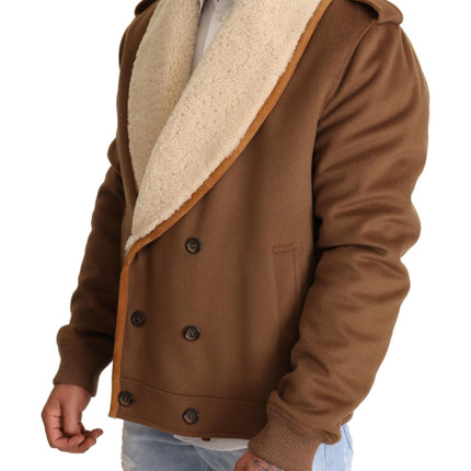 Elegant Double-Breasted Shearling Veste