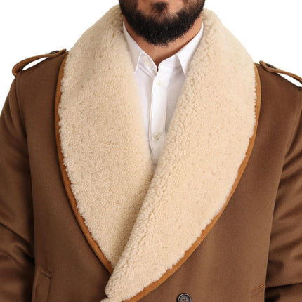 Elegant Double-Breasted Shearling Veste