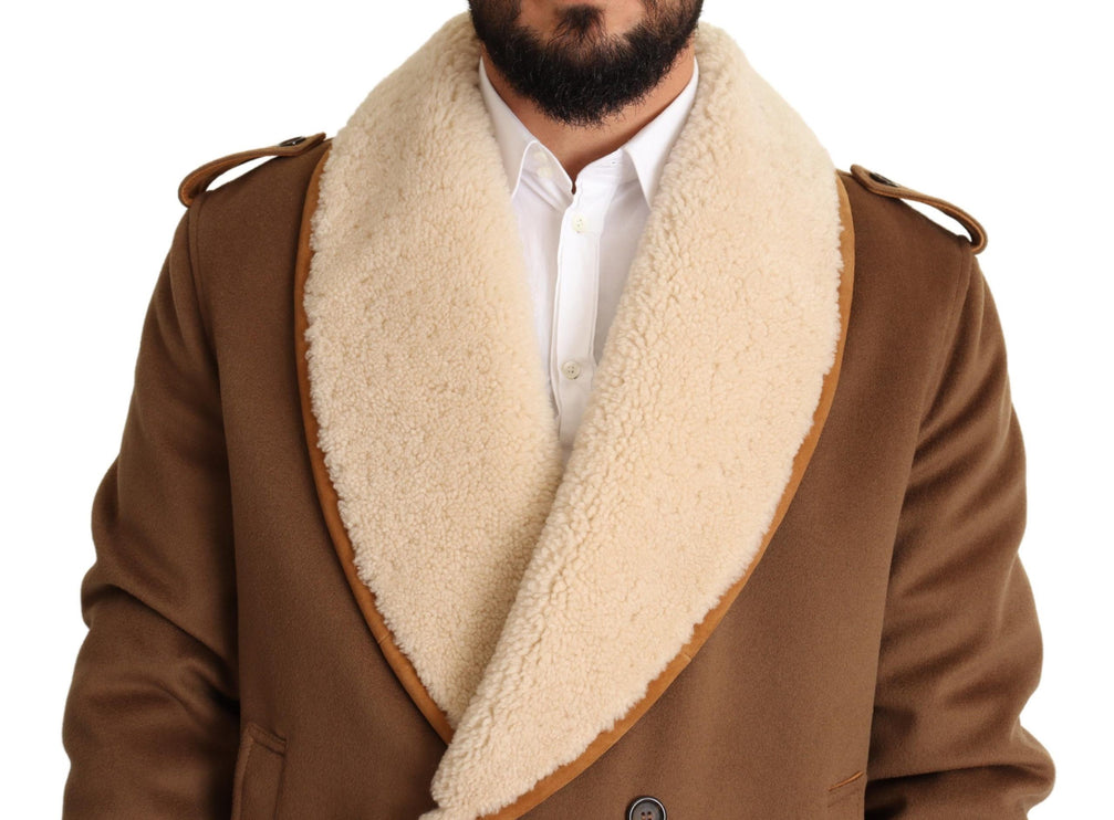 Elegant Double-Breasted Shearling Veste